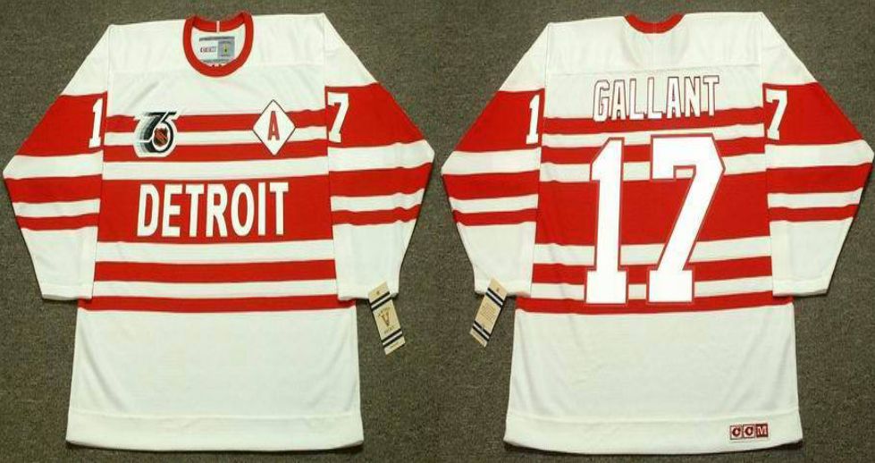 2019 Men Detroit Red Wings 17 Gallant White CCM NHL jerseys